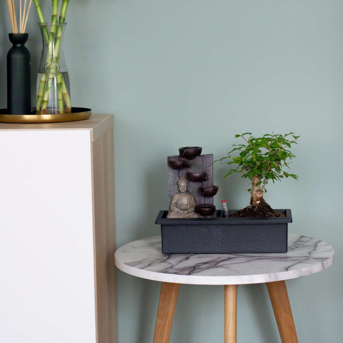 Bonsai-Baum mit Wassersystem - 2 Stück - Buddha