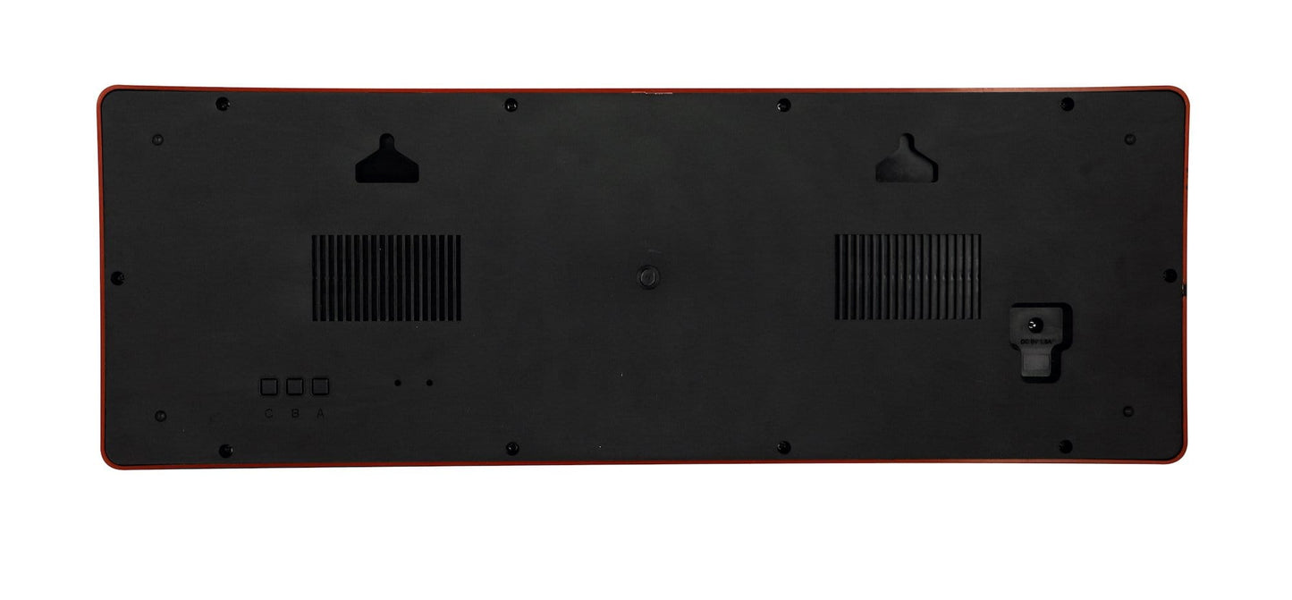 NeXtime Big D wall clock, plastic, 51.5 x 18 x 4.5 cm, showing the back view with clock mechanism and branding.