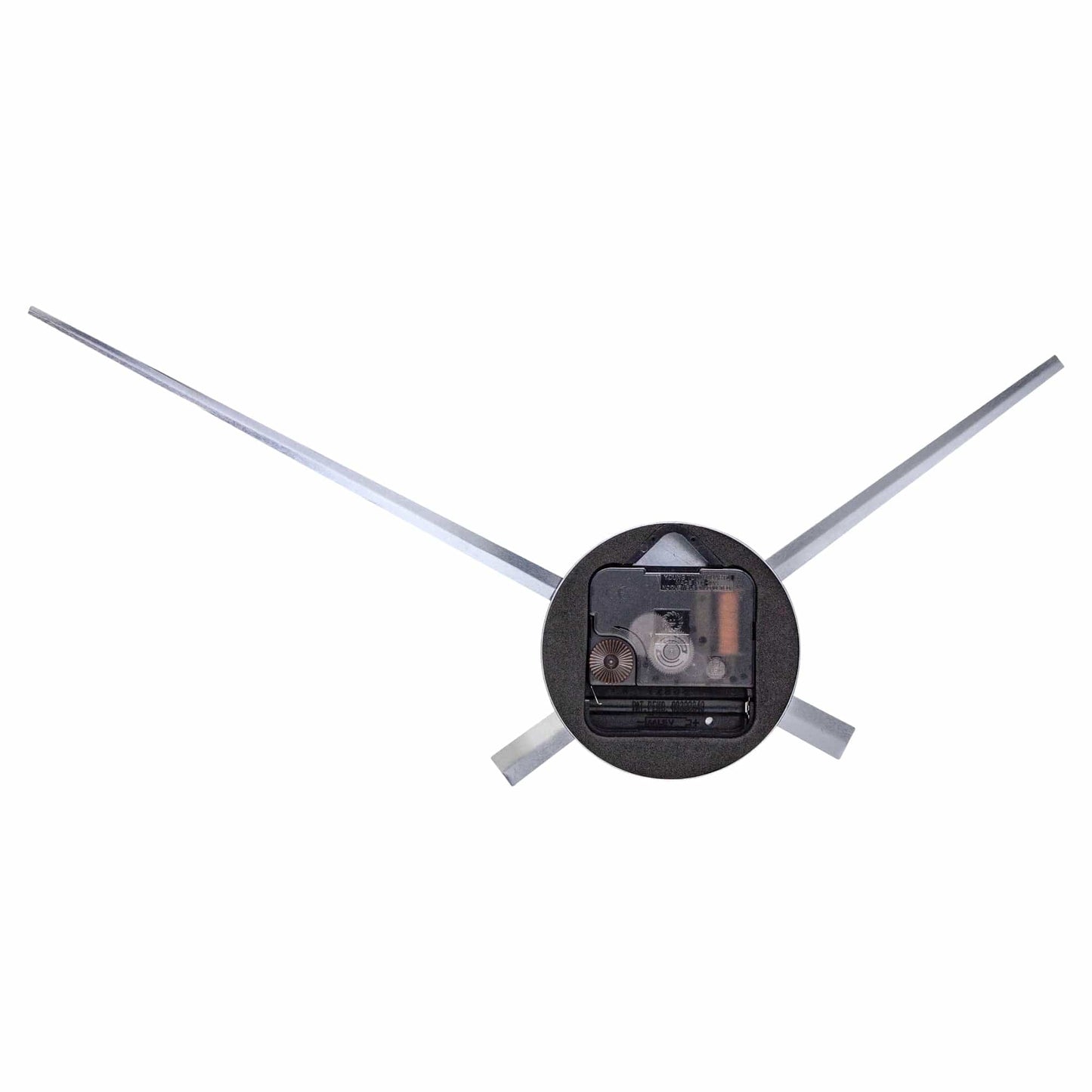 Back view of NeXtime Clocks Small Hands aluminum wall clock, 48x3 cm, showing the clock's frame and internal mechanism.