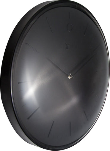 NeXtime Clocks wall clock, 40 cm metal dome-shaped glass, stylish design with black hands and minimalistic face.