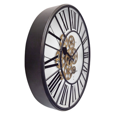 Large NeXtime Clocks Moving Gear Wall Clock with 50cm diameter, featuring intricate gear design and a classic style.