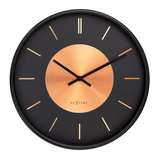 NeXtime Retro II wall clock, 25cm metal design with silent mechanism, vintage-inspired style, front view showing clock face and hands