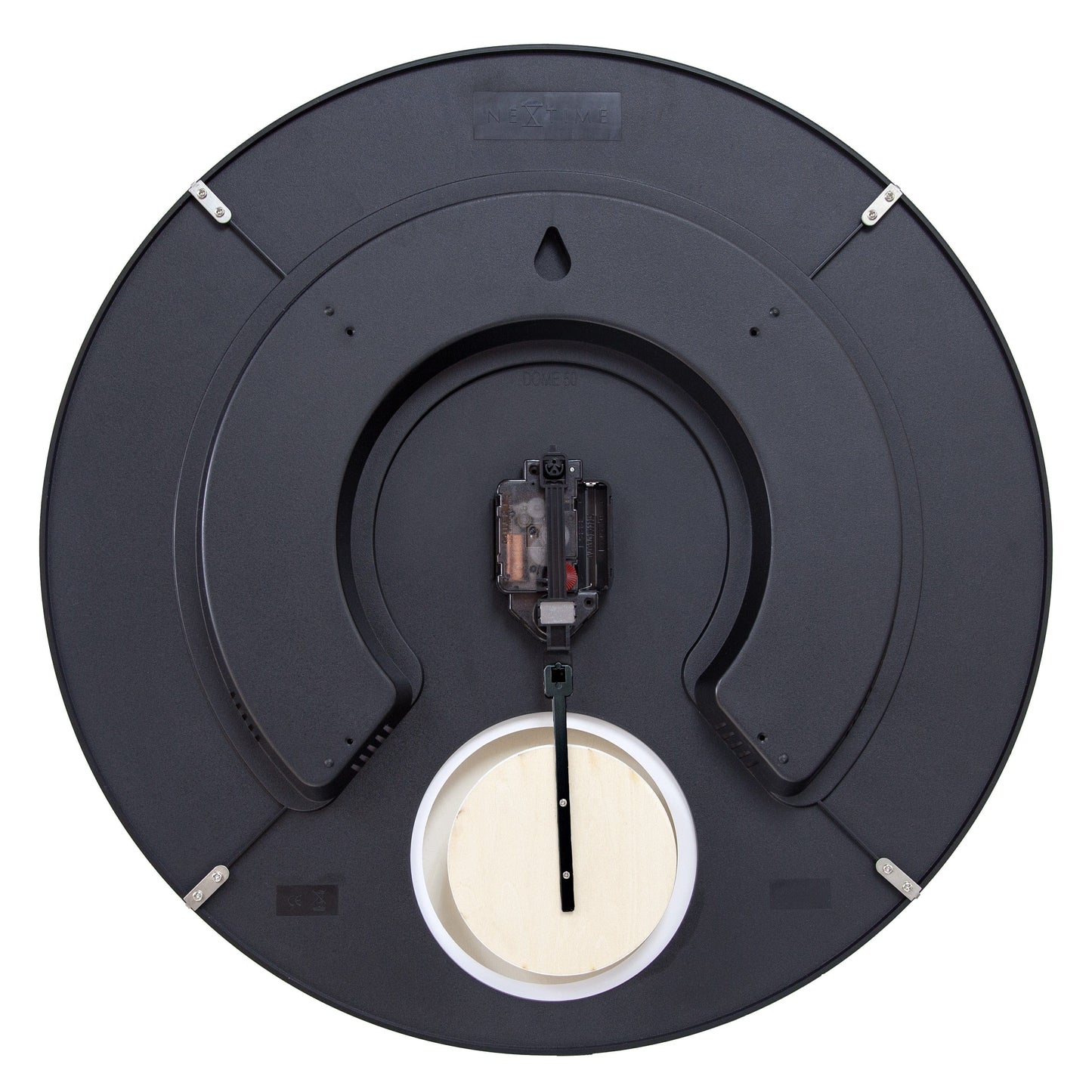 NeXtime wandklok 'Duomo 50 Pendulum' met grote 50cm diameter, domed glazen lens en stille slinger, muurklok design