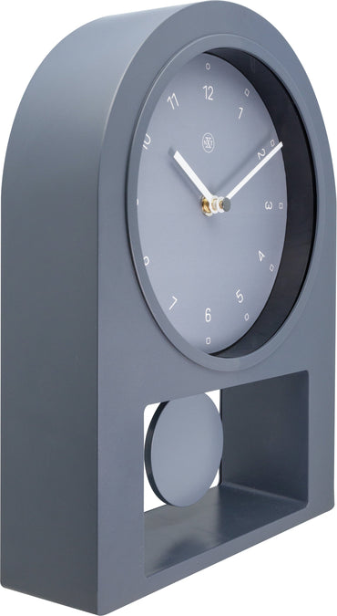 NeXtime Clocks Swing Table clock, 30x20 cm plastic table clock with a modern design, shown from the left side.