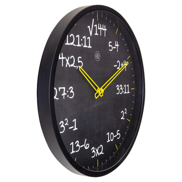 NeXtime Clocks wall clock, 30cm, silent motion, plastic frame, featuring a "Maths" design on the face.
