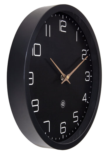 NeXtime Clocks eco-friendly 30cm wall clock with paper and bioplastic design, silent movement, shown from the left side.