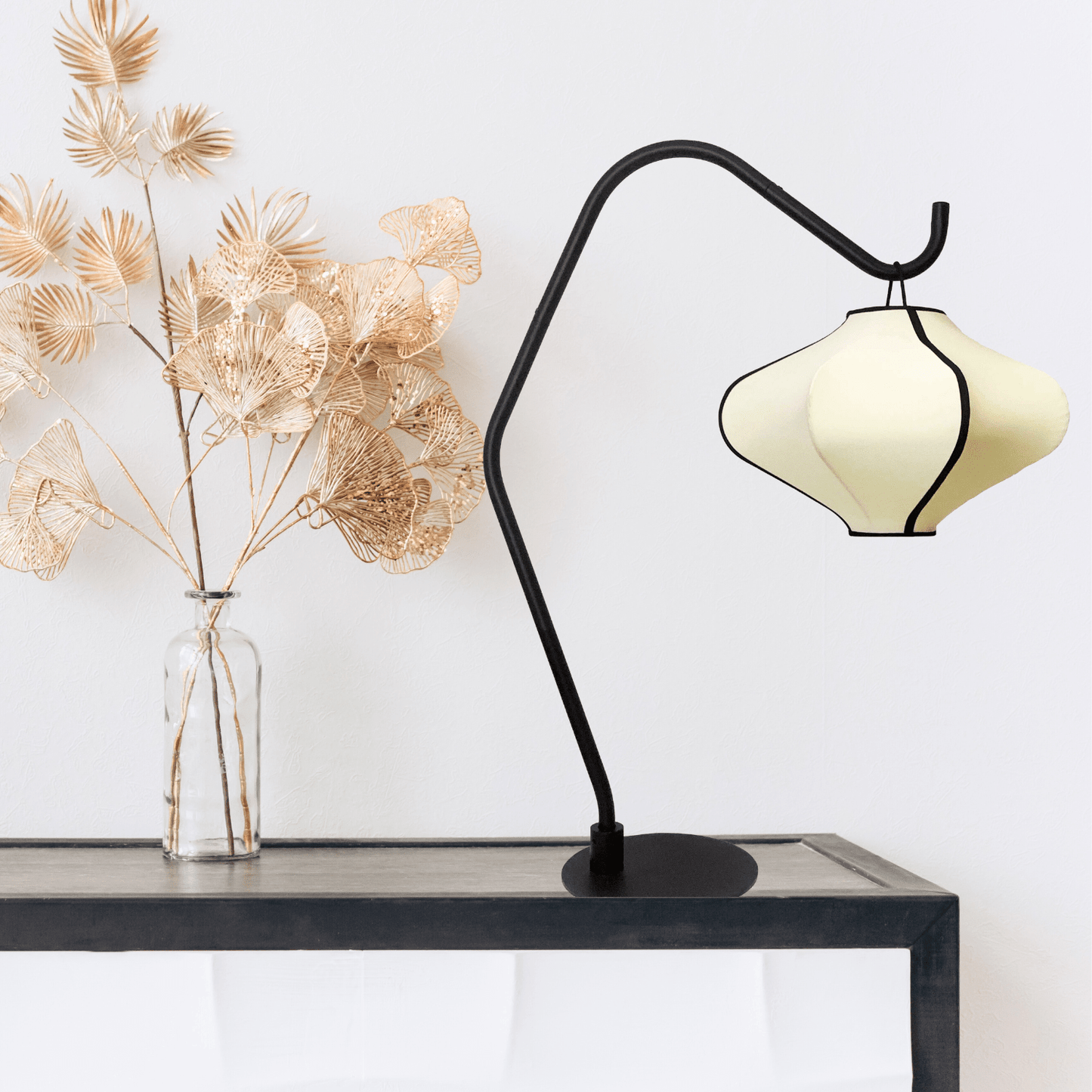 Tischlampenständer (für Lumi Laterne) 25x81cm-Metall-Schwarz "Lumi"