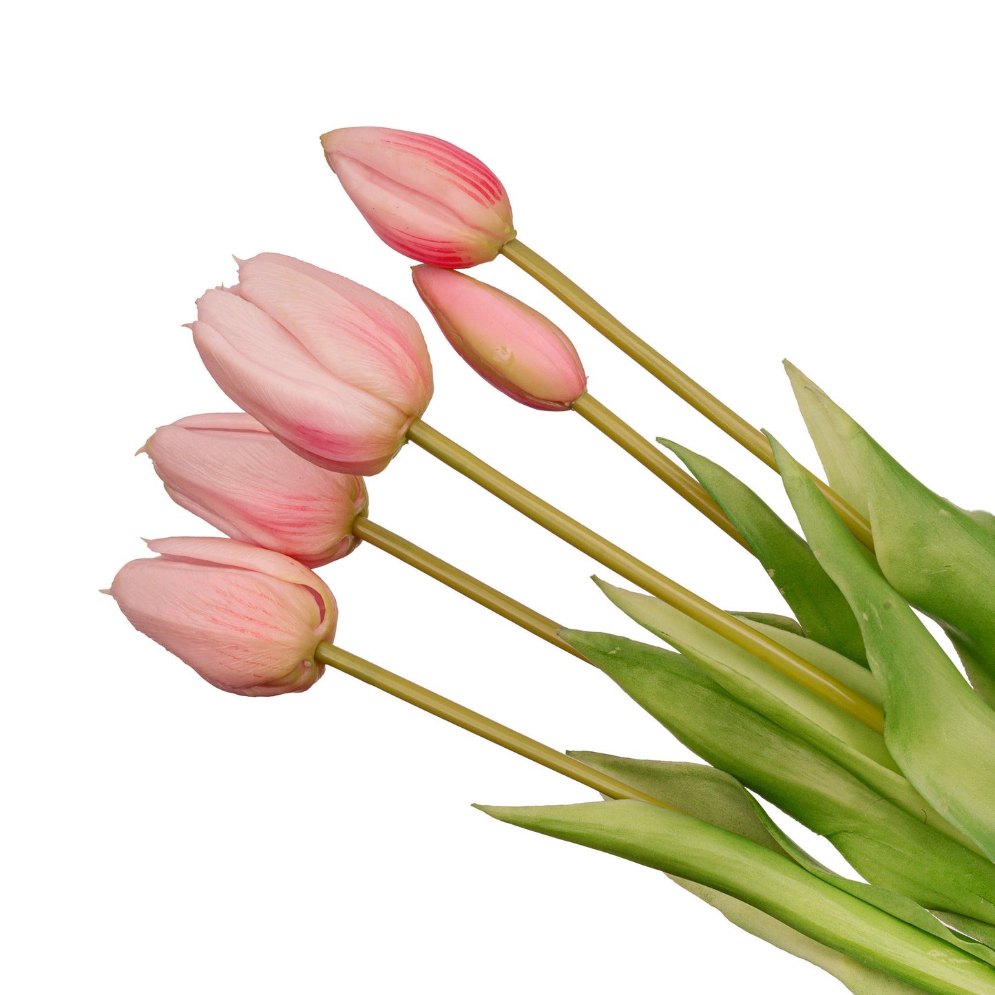Strawberry Girl Vase + 10x Real Touch Pink Tulips – Silk Artificial Tulips