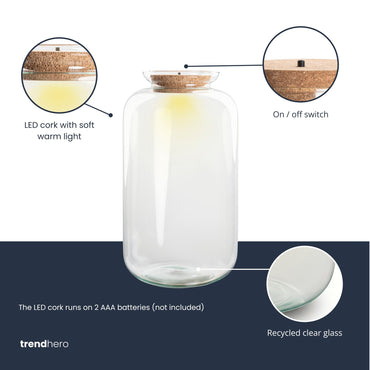 Terrarium with led cork - Sven XL - Closed terrarium ↑ 43 cm