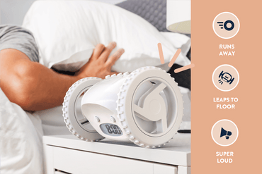 Clocky White - Wekker op wielen