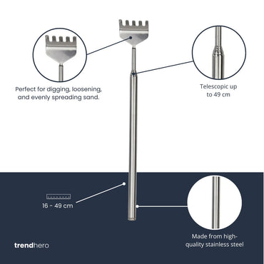Terrarium Tool - Rake - 16-49 cm - Telescopic - Stainless Steel
