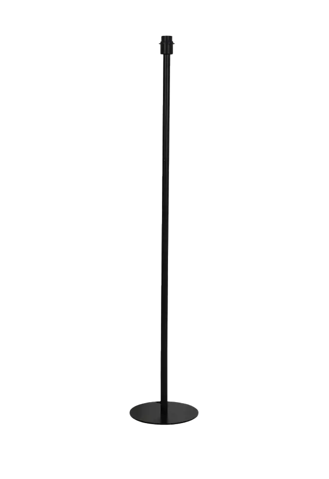 Black metal floor lamp stand with E27 socket, 157x35 cm, designed for universal lighting in modern home decor.