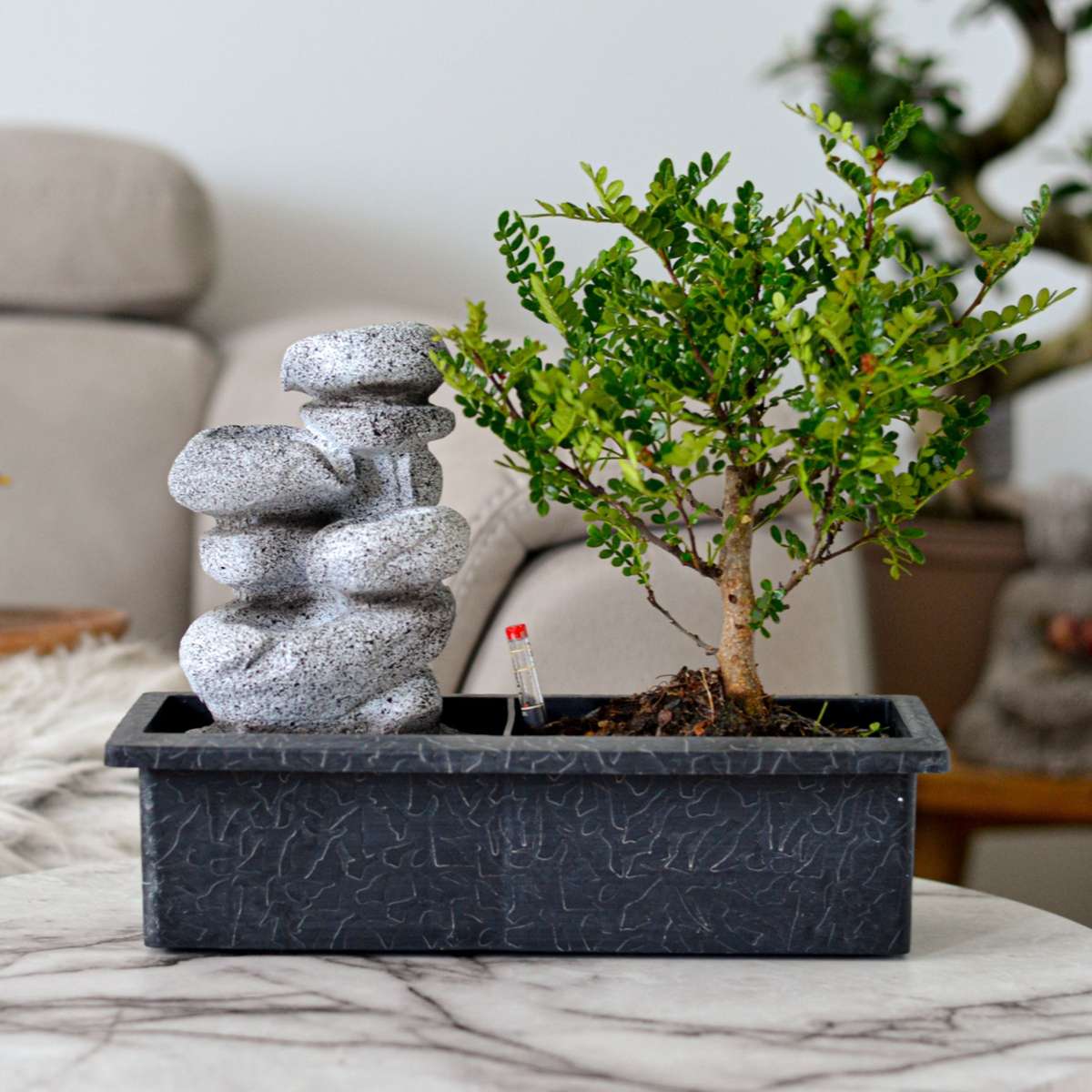 Bonsai-Baum mit Wassersystem - 2 Stück - Zen-Steine
