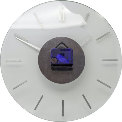 NeXtime Clocks aluminum wall clock with glass cover, 26 cm diameter, featuring a modern Stripe design.