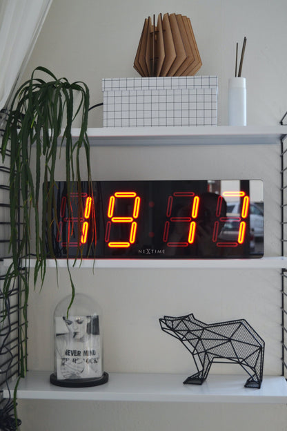 NeXtime Big D wall clock, 51.5 x 18 x 4.5 cm, plastic, modern design with large clock face.