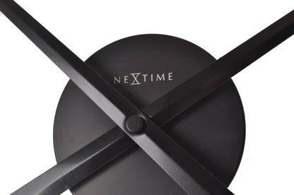 NeXtime Clocks Small Hands wall clock, 48x3 cm, aluminum frame with clear numbered dial, modern design.