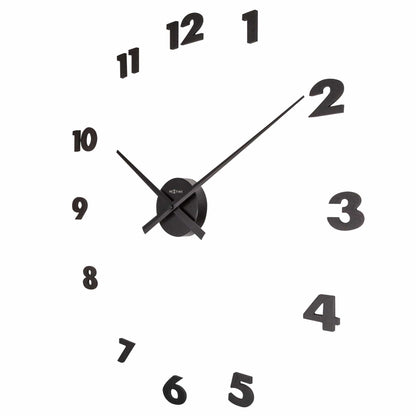 NeXtime Clocks wall clock with aluminum frame, 48x3 cm, showing the right side view of the Small Hands design.