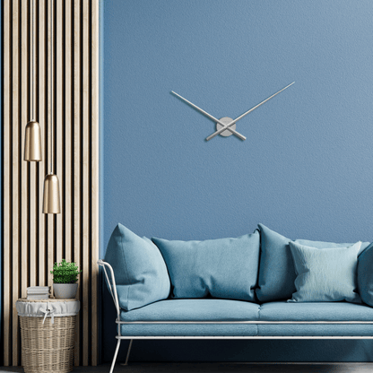 NeXtime Clocks 70cm aluminum wall clock with minimalist black hour and minute hands, modern design for home or office.
