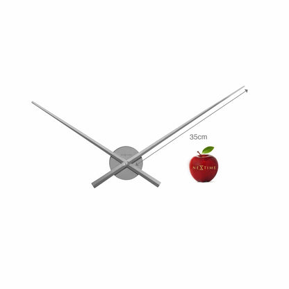 NeXtime Clocks wall clock, 70 cm aluminum with black hands, modern design for living room or office decor.