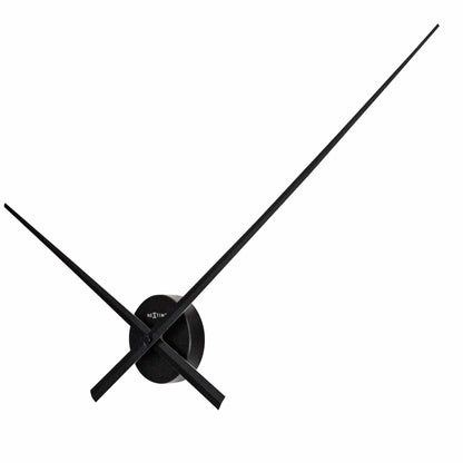 NeXtime Clocks wall clock with 70 cm aluminum frame and black hands, modern design, seen from the right side.