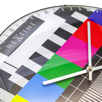 NeXtime Clocks 35cm Dome Glass Wall Clock with clear face and modern design, ideal for home or office decor.