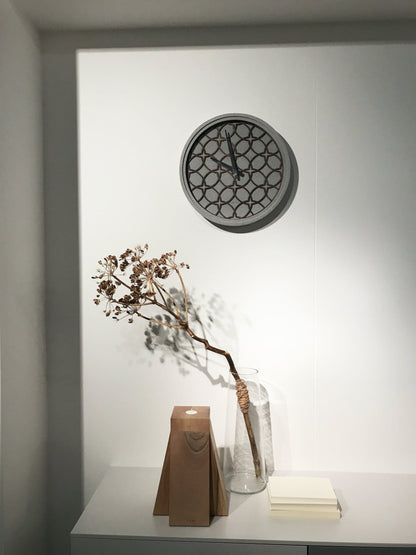 NeXtime Wall Clock with 39.5 cm diameter, concrete and wood design, featuring the 'Concreto love' style.