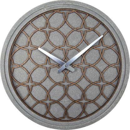 NeXtime Clocks wall clock, 39.5 cm, with a concrete and wood design, featuring the 'Concreto Love' style.