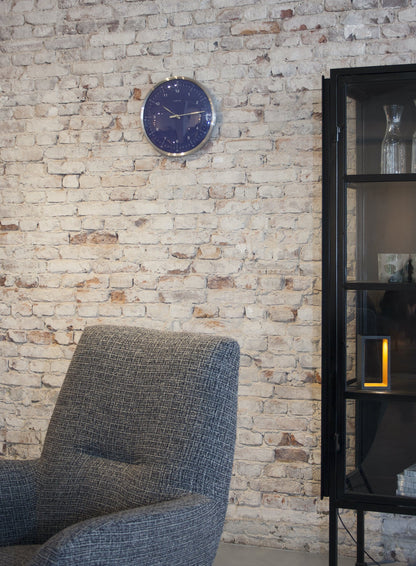 Wanduhr – 33 cm – Metall – Kuppelförmiges Glas – „60 Minuten“