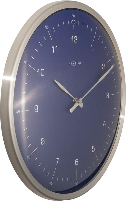 Wanduhr – 33 cm – Metall – Kuppelförmiges Glas – „60 Minuten“