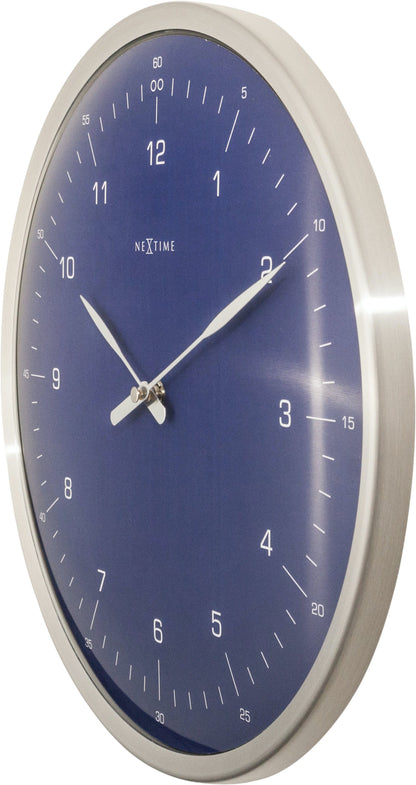 Wanduhr – 33 cm – Metall – Kuppelförmiges Glas – „60 Minuten“