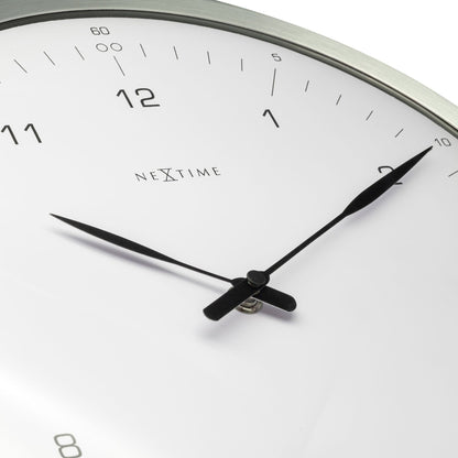 Wanduhr – 33 cm – Metall – Kuppelförmiges Glas – „60 Minuten“