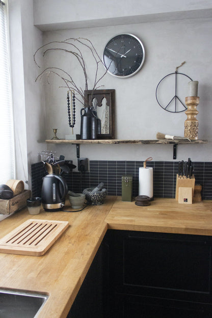 Wanduhr – 33 cm – Metall – Kuppelförmiges Glas – „60 Minuten“