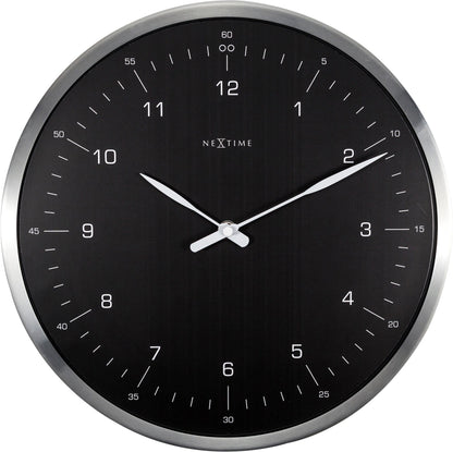 Wanduhr – 33 cm – Metall – Kuppelförmiges Glas – „60 Minuten“
