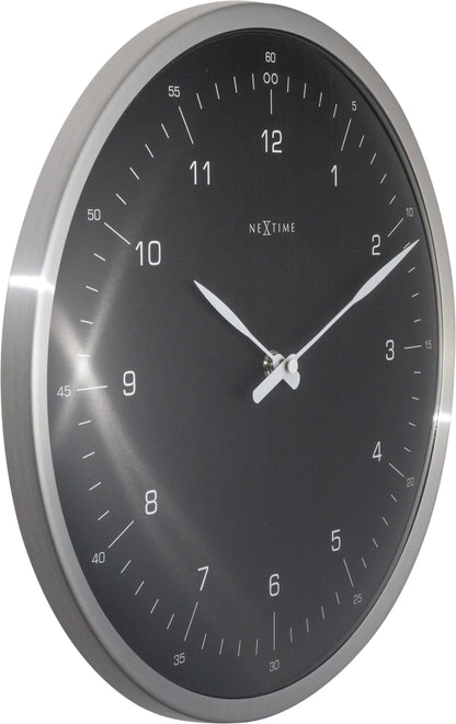 Wanduhr – 33 cm – Metall – Kuppelförmiges Glas – „60 Minuten“