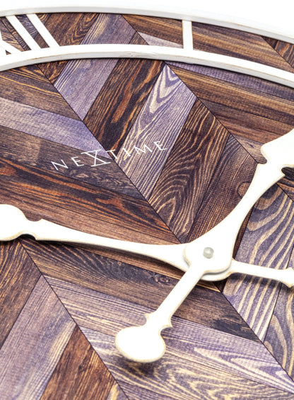 Wanduhr - 58 cm - Holz/Metall - 'Römischer Vintage'