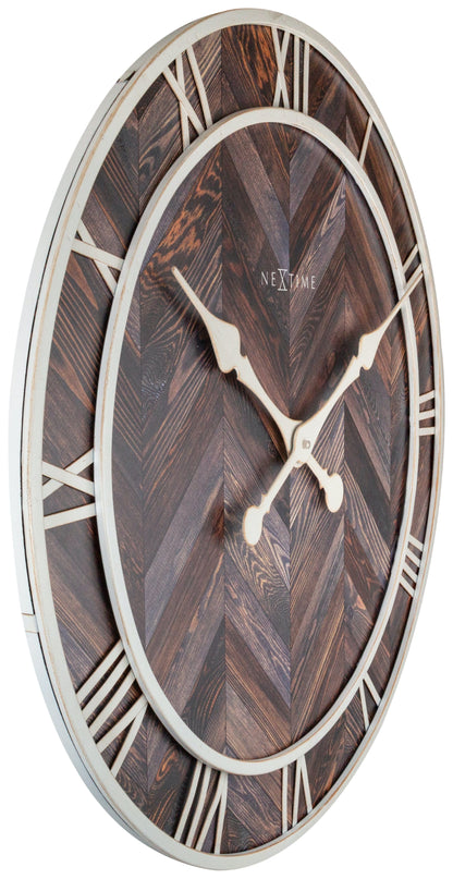 Wanduhr - 58 cm - Holz/Metall - 'Römischer Vintage'