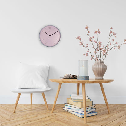 Wanduhr - 34 cm - Glas / Metall - Elegantes „Essential Silver“