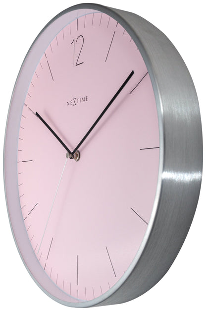 Wanduhr - 34 cm - Glas / Metall - Elegantes „Essential Silver“