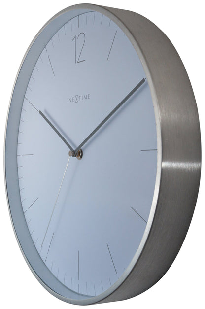 Wanduhr - 34 cm - Glas / Metall - Elegantes „Essential Silver“