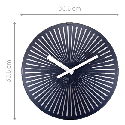 NeXtime Clocks wall clock featuring a moving running dog design, 30.5cm diameter, decorative timepiece for animal lovers.