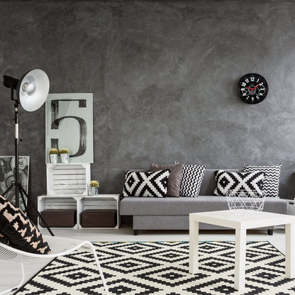 Moderne Zahnraduhr mit beweglichen Zahnrädern - 36 cm - Metall/Glas