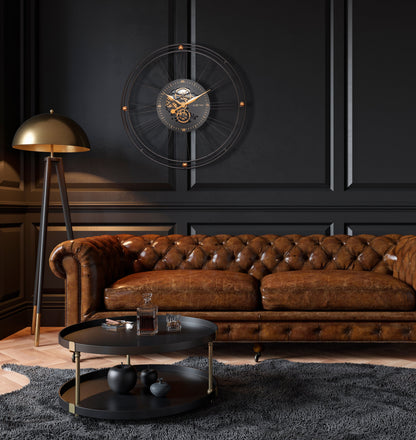 Römische Zahnraduhr XXL - 90,5 cm - Metall - Römische Zahnraduhr