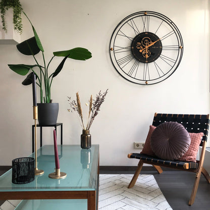 Römische Zahnraduhr XXL - 90,5 cm - Metall - Römische Zahnraduhr