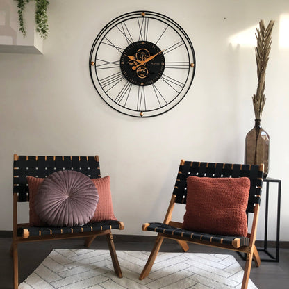 Römische Zahnraduhr XXL - 90,5 cm - Metall - Römische Zahnraduhr