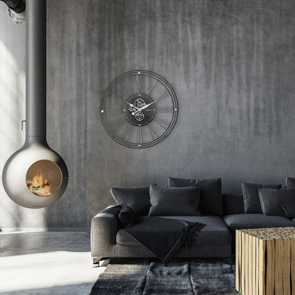 Römische Zahnraduhr XXL - 90,5 cm - Metall - Römische Zahnraduhr