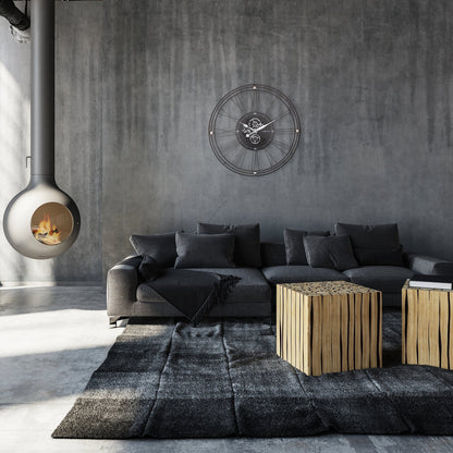 Römische Zahnraduhr XXL - 90,5 cm - Metall - Römische Zahnraduhr