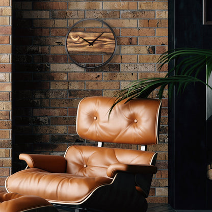 Wanduhr aus Holz – geräuschlos – 30 cm – Holz/Metall – Wald