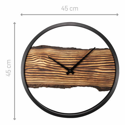 Wanduhr aus Holz – geräuschlos – 30 cm – Holz/Metall – Wald