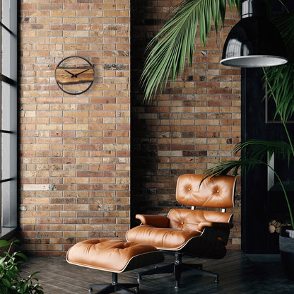 Wanduhr aus Holz – geräuschlos – 30 cm – Holz/Metall – Wald