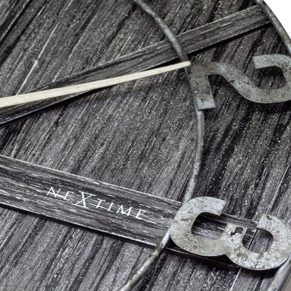 Große Wanduhr - 50 cm - Geräuschlos - Holz - Metall - "York"